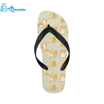 Cute fat shiba inu dog pattern Unisex Flip Flops