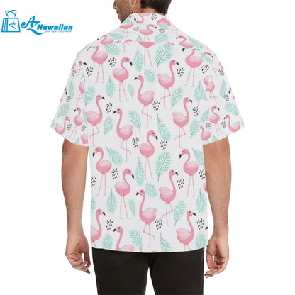 Cute Flamingo Pattern Mens All Over Print Hawaiian Shirt