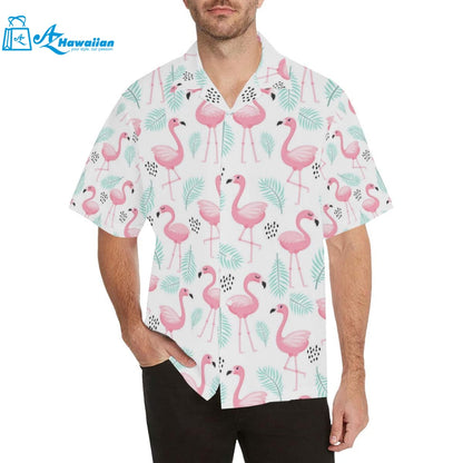 Cute Flamingo Pattern Mens All Over Print Hawaiian Shirt