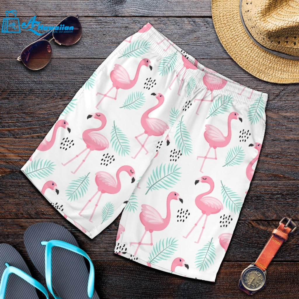 Cute Flamingo Pattern Men Shorts