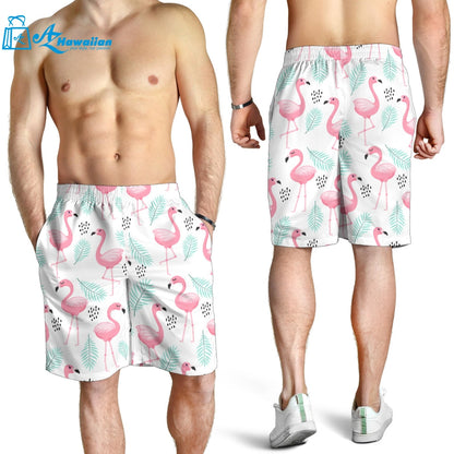 Cute Flamingo Pattern Men Shorts