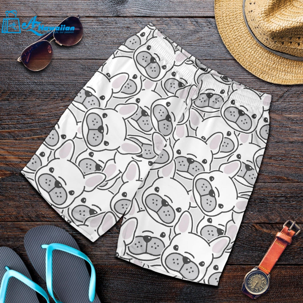 Cute French Bulldog Head Pattern Men Shorts