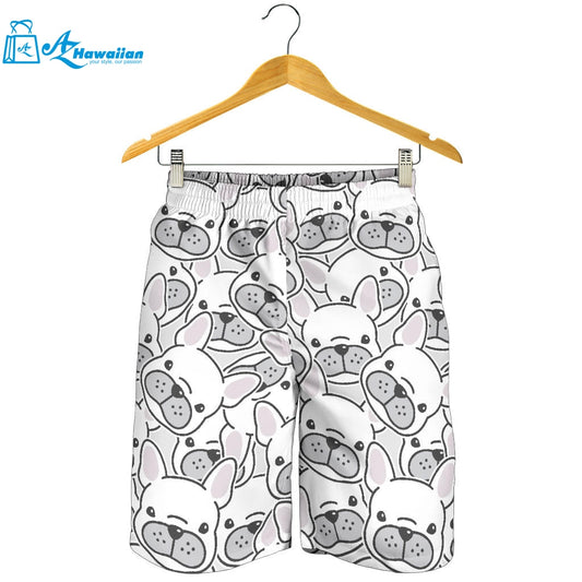 Cute French Bulldog Head Pattern Men Shorts