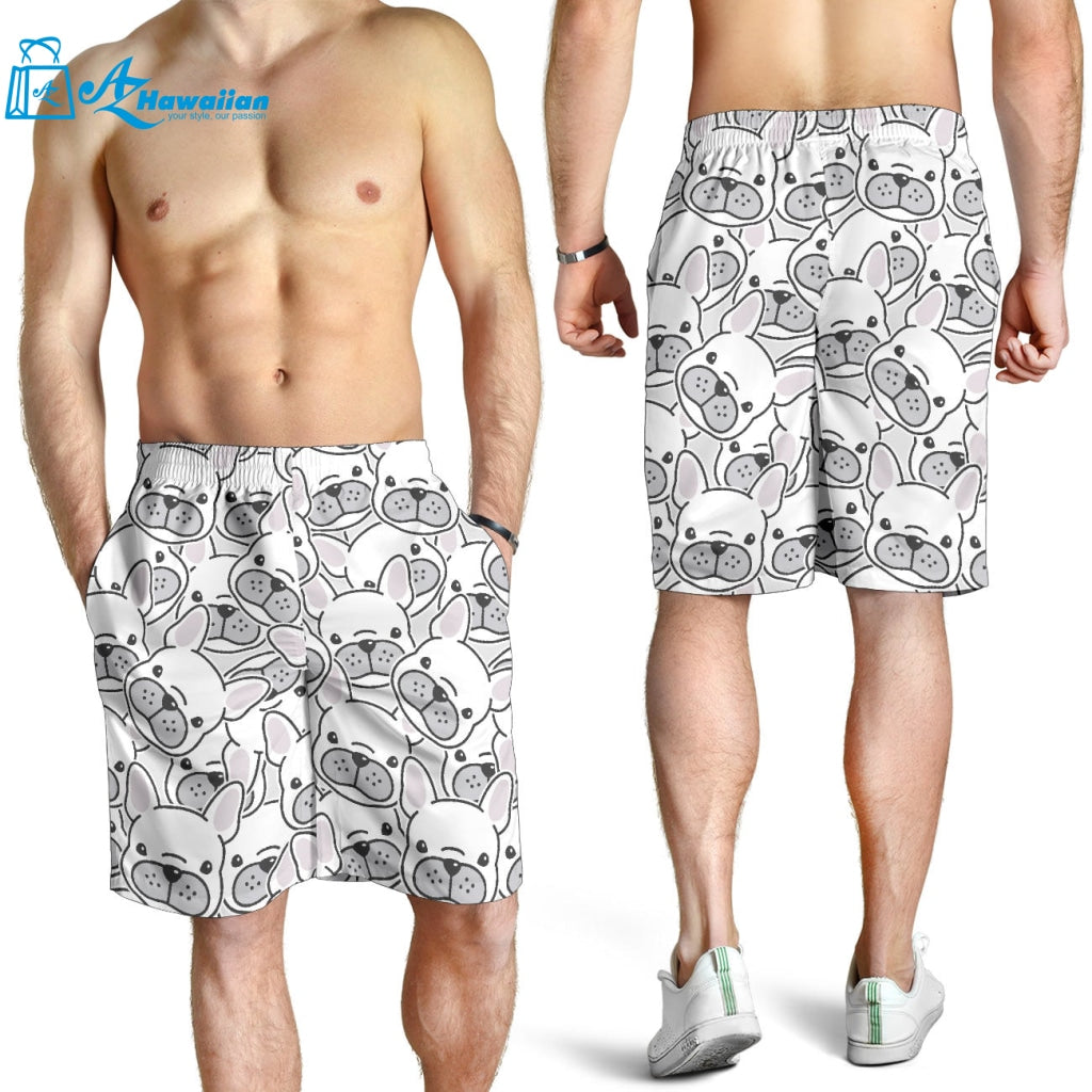 Cute French Bulldog Head Pattern Men Shorts