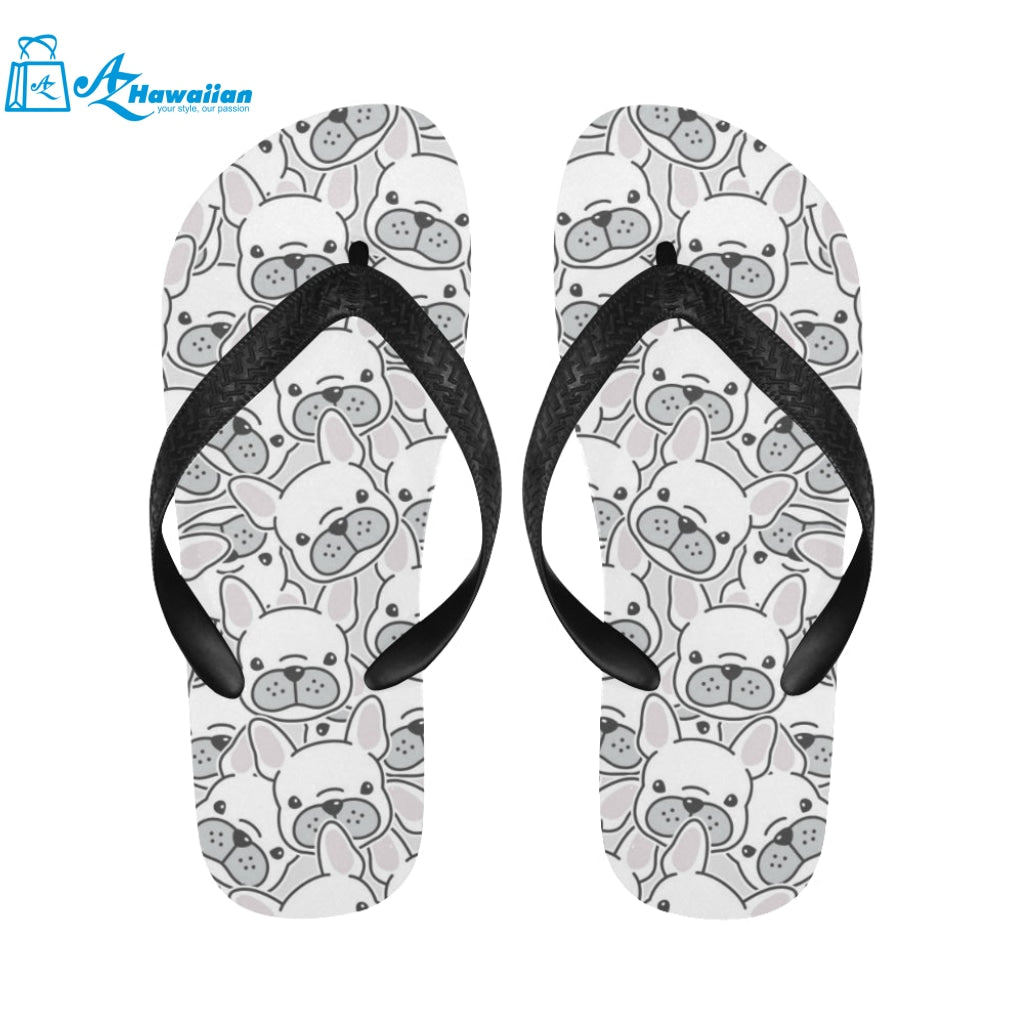 Cute french bulldog head pattern Unisex Flip Flops