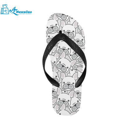 Cute french bulldog head pattern Unisex Flip Flops