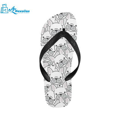 Cute french bulldog head pattern Unisex Flip Flops