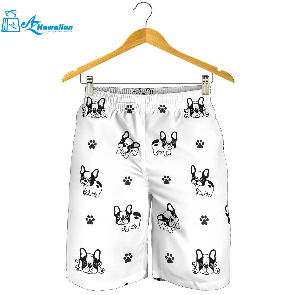 Cute French Bulldog Paw Pattern Men Shorts