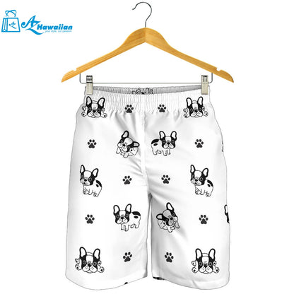 Cute French Bulldog Paw Pattern Men Shorts