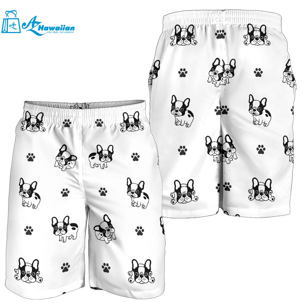 Cute French Bulldog Paw Pattern Men Shorts