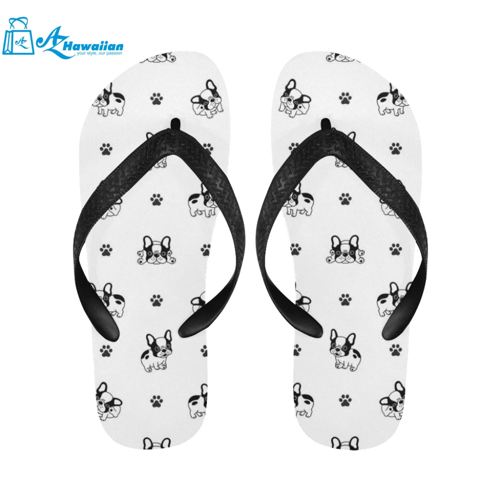 Cute french bulldog paw pattern Unisex Flip Flops