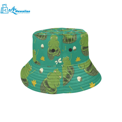 Cute frog dragonfly design pattern Unisex Bucket Hat