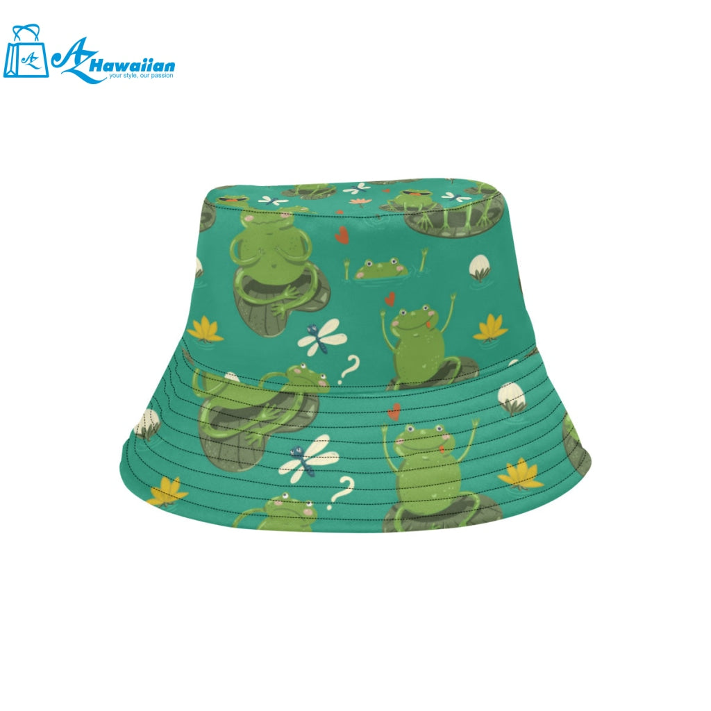 Cute frog dragonfly design pattern Unisex Bucket Hat