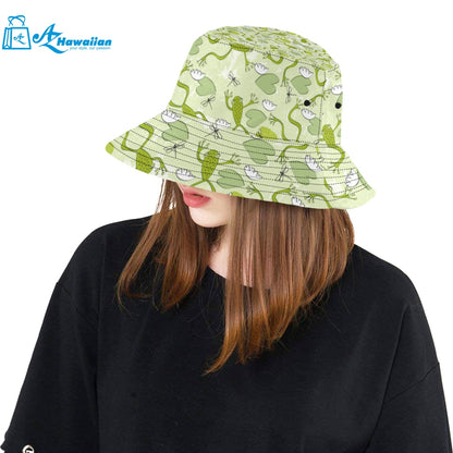 Cute frog dragonfly pattern Unisex Bucket Hat