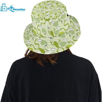 Cute frog dragonfly pattern Unisex Bucket Hat