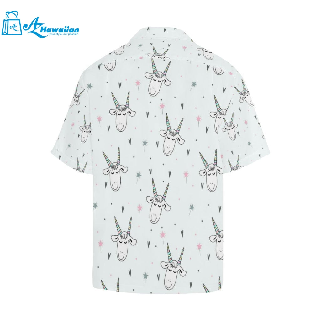 Cute Goat Design Pattern Mens All Over Print Hawaiian Shirt