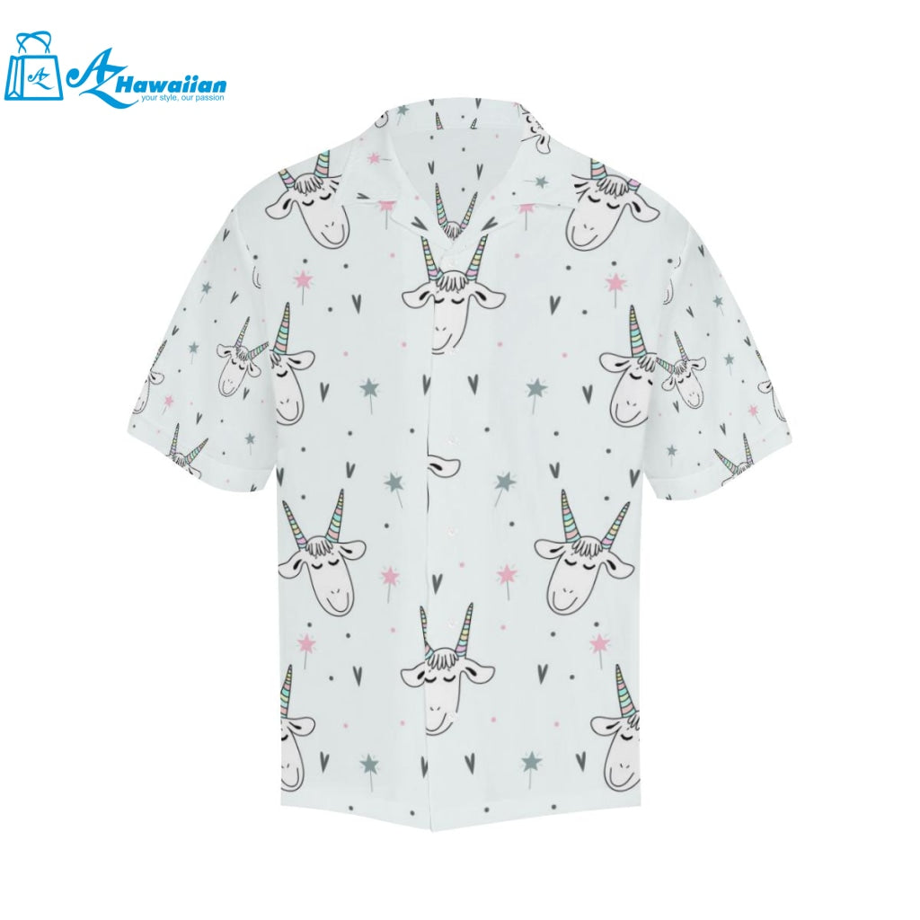 Cute Goat Design Pattern Mens All Over Print Hawaiian Shirt