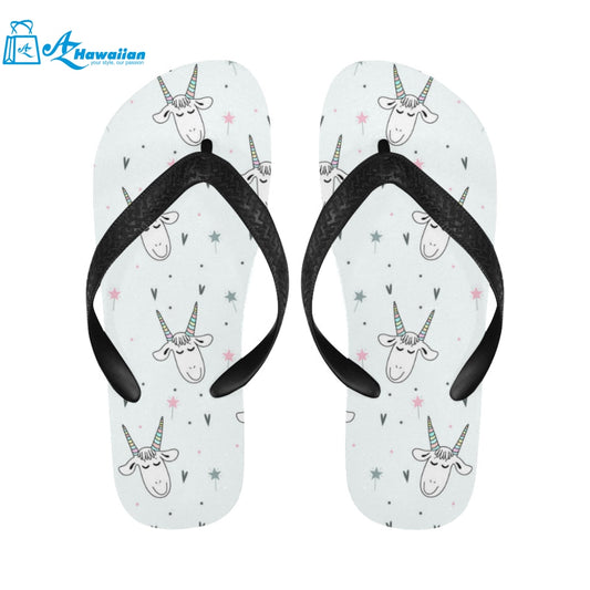 Cute goat design pattern Unisex Flip Flops