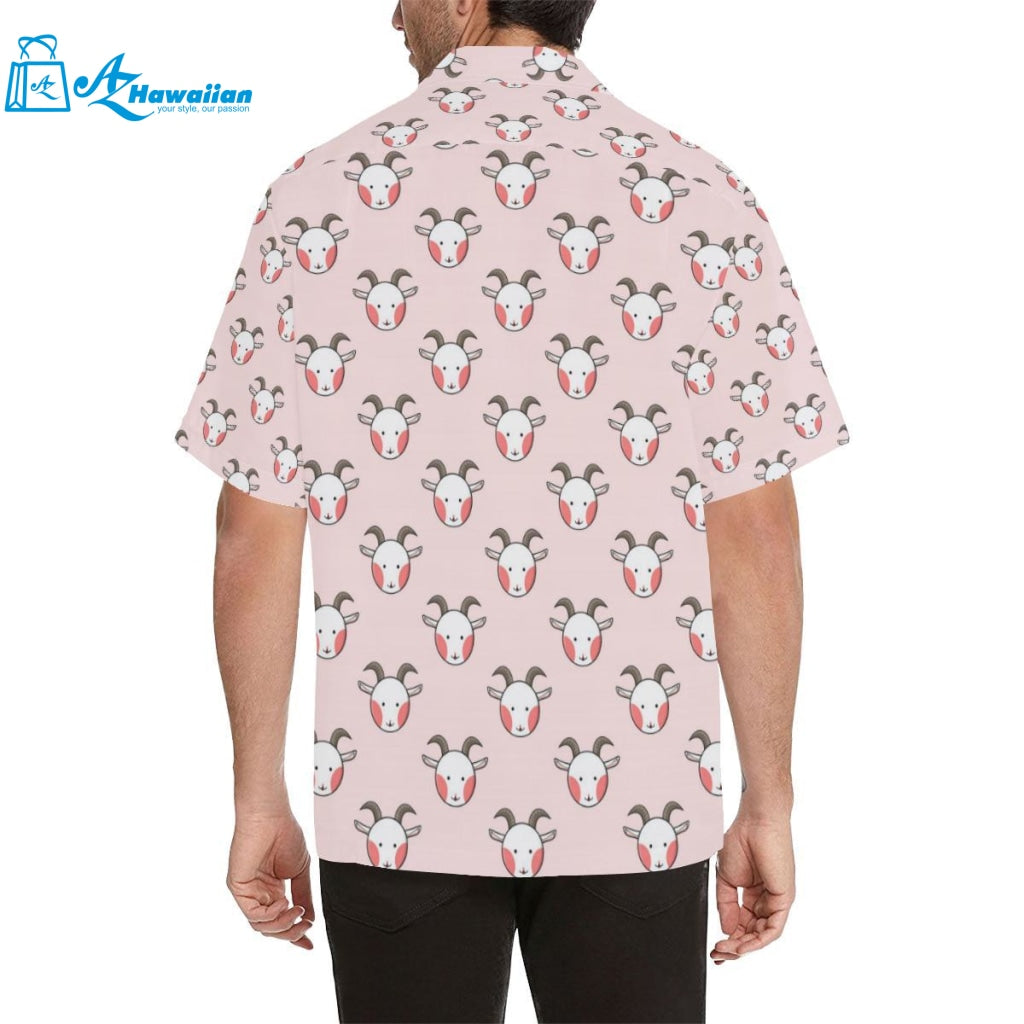 Cute Goat Pattern Mens All Over Print Hawaiian Shirt