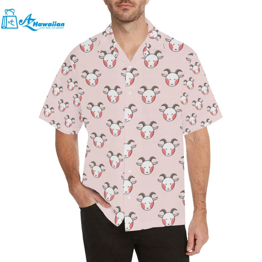 Cute Goat Pattern Mens All Over Print Hawaiian Shirt