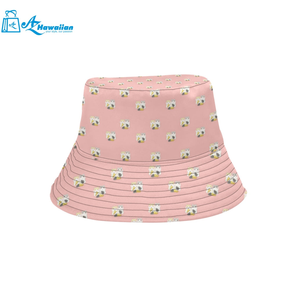 Cute hamster cheese pattern pink background Unisex Bucket Hat