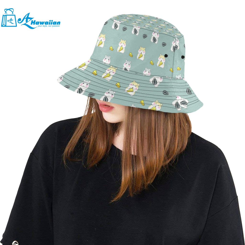 Cute hamster cheese pattern Unisex Bucket Hat