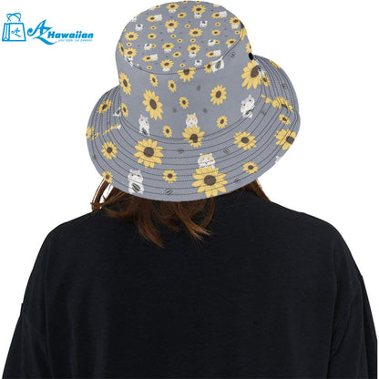 Cute hamster sunflower pattern background Unisex Bucket Hat