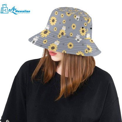 Cute hamster sunflower pattern background Unisex Bucket Hat