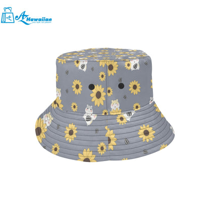 Cute hamster sunflower pattern background Unisex Bucket Hat