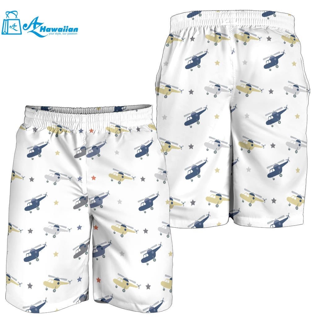 Cute Helicopter Star Pattern Men Shorts