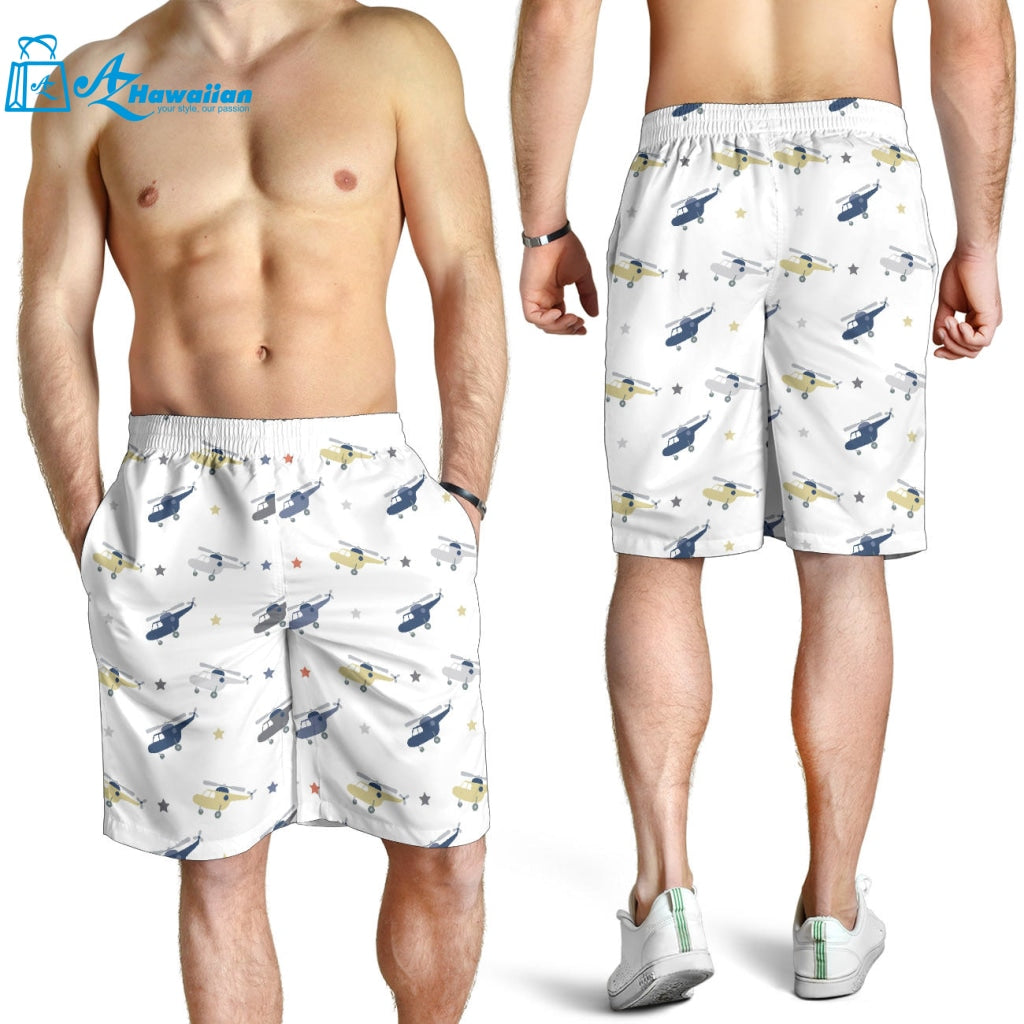 Cute Helicopter Star Pattern Men Shorts