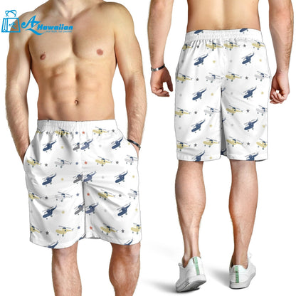 Cute Helicopter Star Pattern Men Shorts