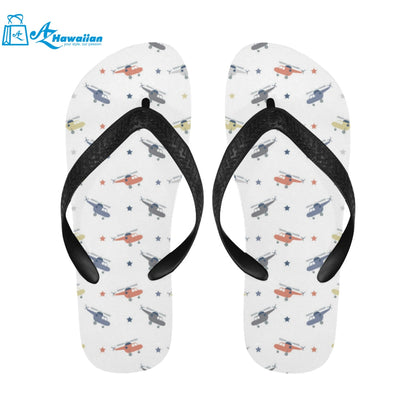 Cute helicopter star pattern Unisex Flip Flops