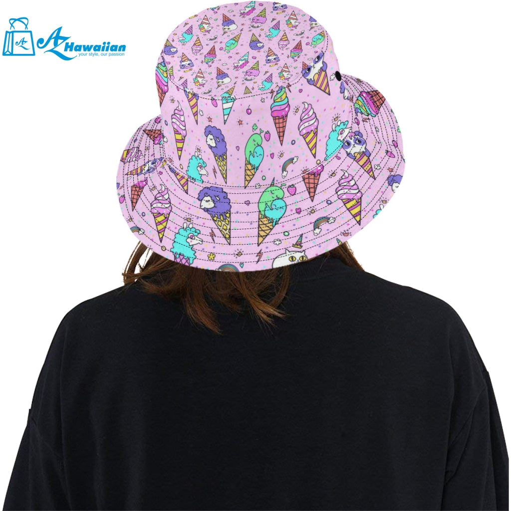 Cute ice cream cone animal pattern Unisex Bucket Hat