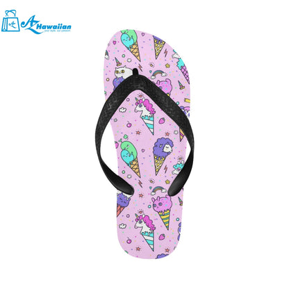 Cute ice cream cone animal pattern Unisex Flip Flops