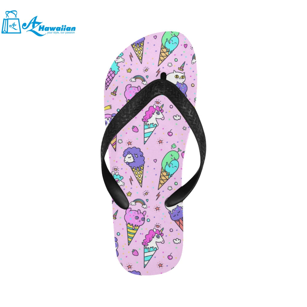 Cute ice cream cone animal pattern Unisex Flip Flops