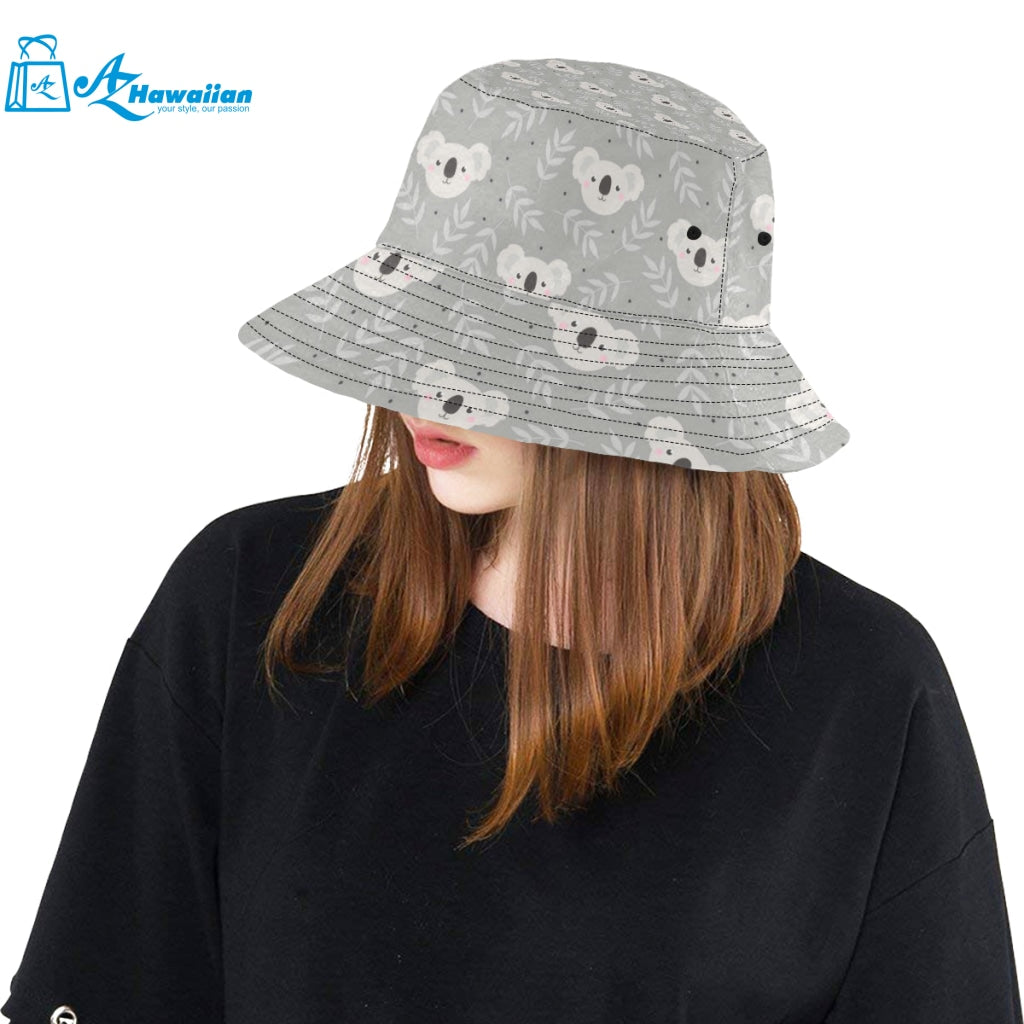 Cute koala leaves pattern Unisex Bucket Hat