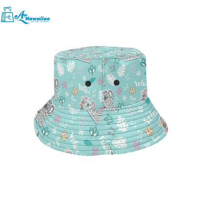 Cute koalas blue background pattern Unisex Bucket Hat