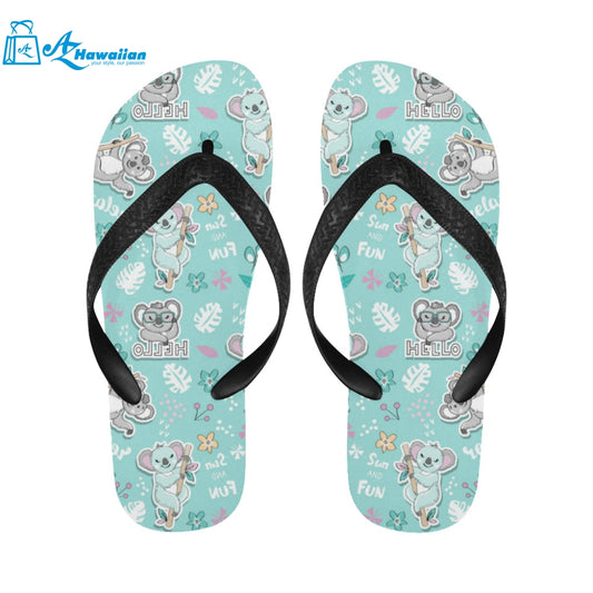 Cute koalas blue background pattern Unisex Flip Flops