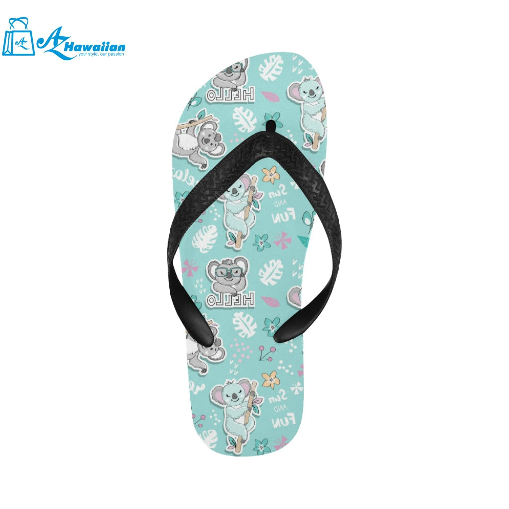 Cute koalas blue background pattern Unisex Flip Flops