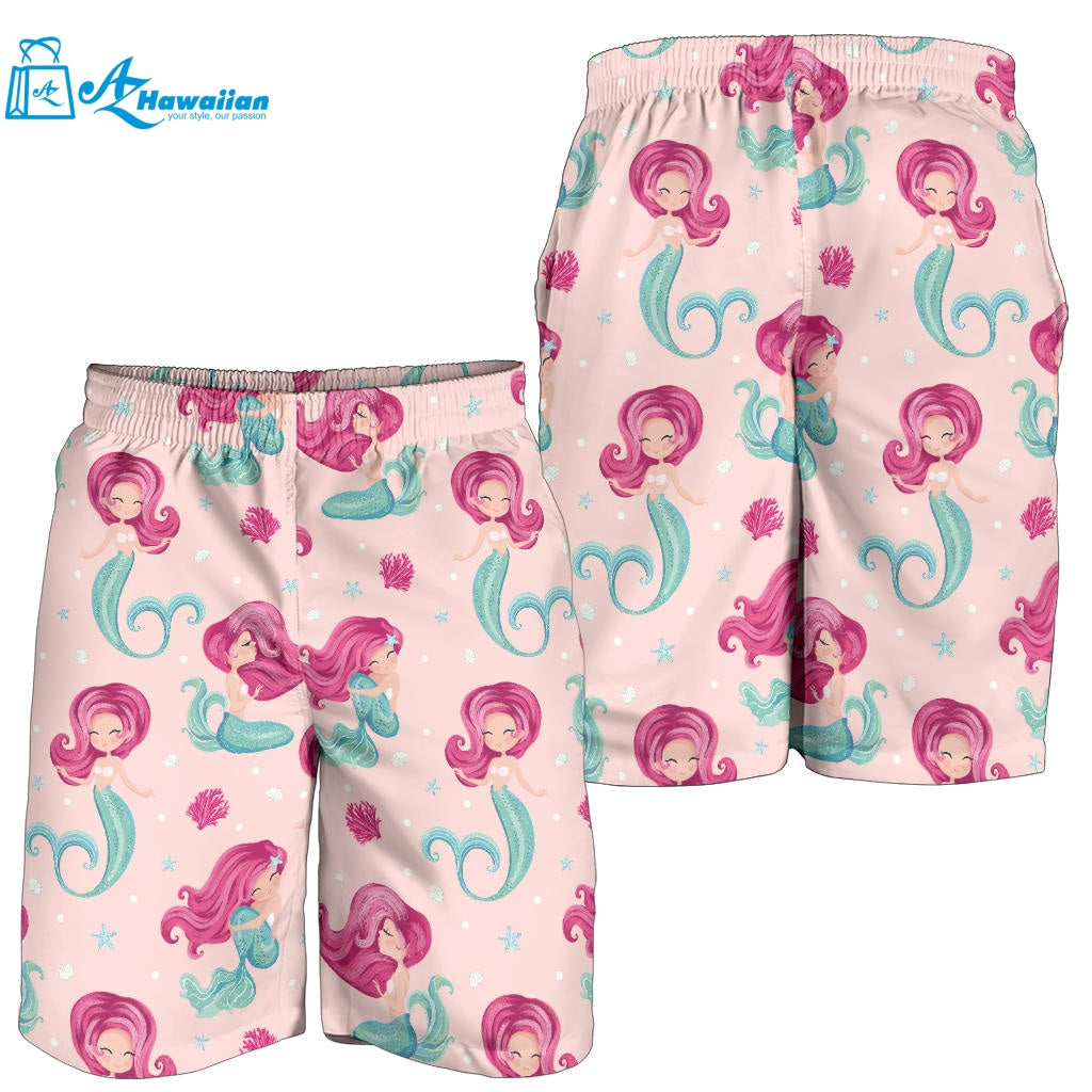 Cute Little Mermaid Pattern Men Shorts