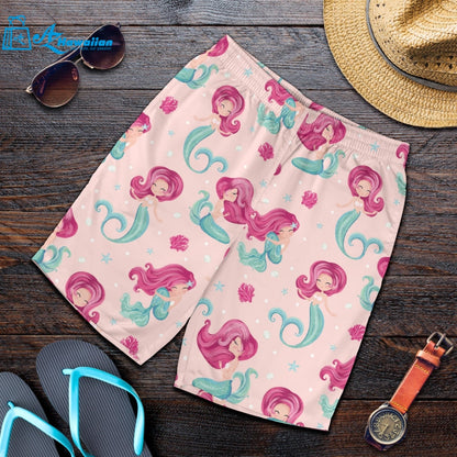 Cute Little Mermaid Pattern Men Shorts