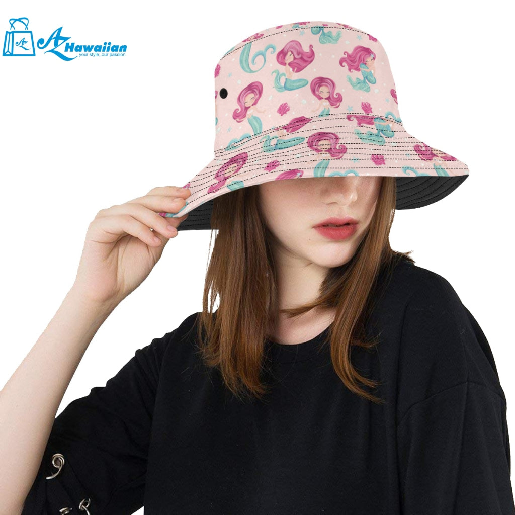 Cute little mermaid pattern Unisex Bucket Hat