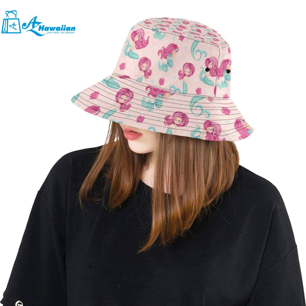 Cute little mermaid pattern Unisex Bucket Hat