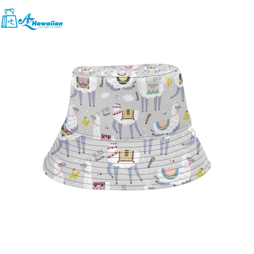 Cute Llama Alpaca pattern Unisex Bucket Hat