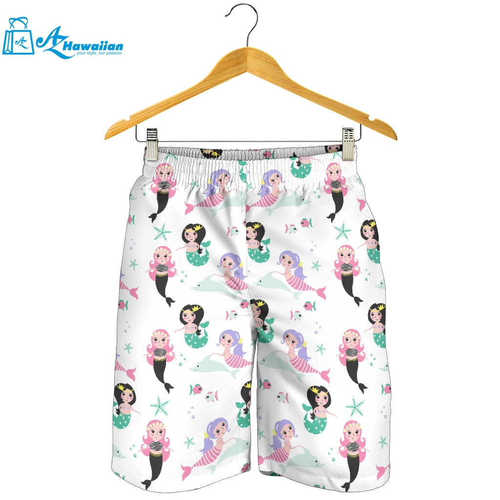 Cute Mermaid Dolphin Fish Starfish Pattern Men Shorts