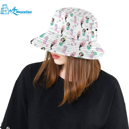 cute mermaid dolphin fish starfish pattern Unisex Bucket Hat