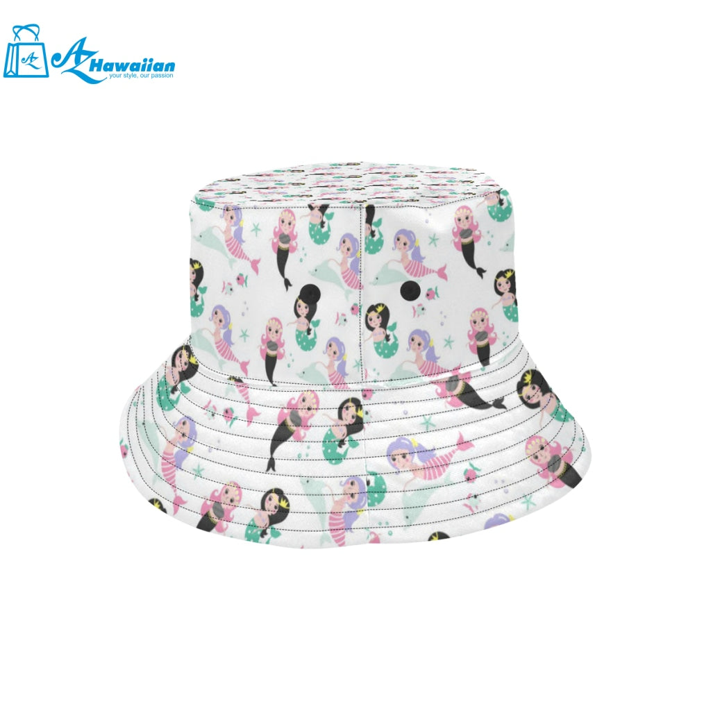 cute mermaid dolphin fish starfish pattern Unisex Bucket Hat