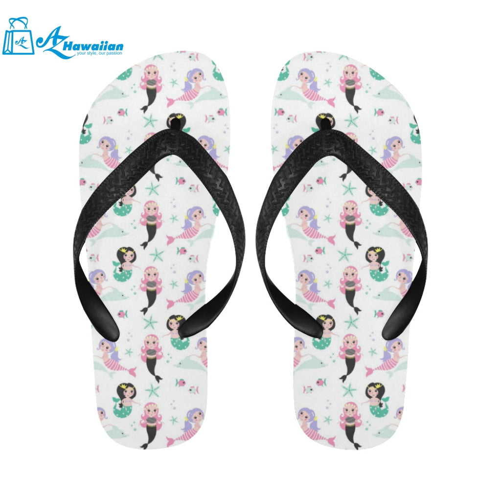 cute mermaid dolphin fish starfish pattern Unisex Flip Flops