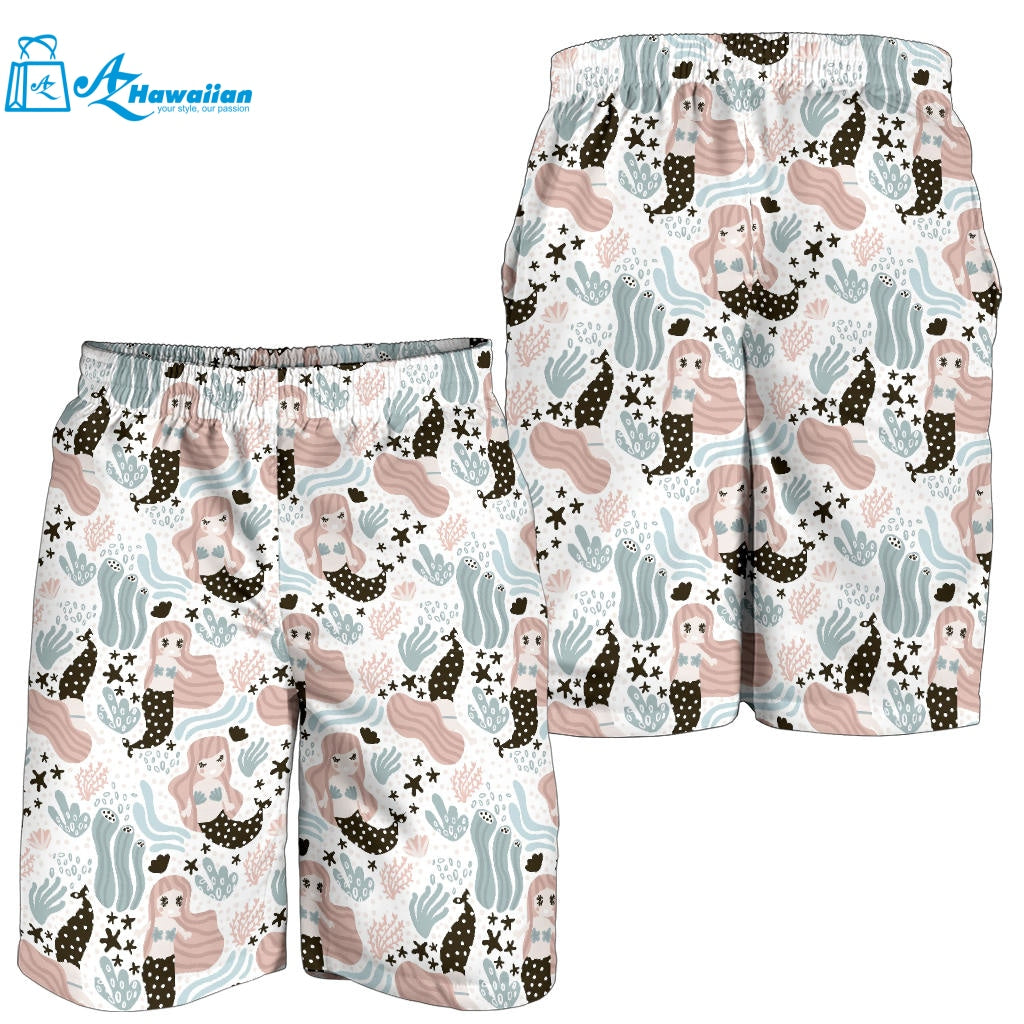 Cute Mermaid Pattern Men Shorts